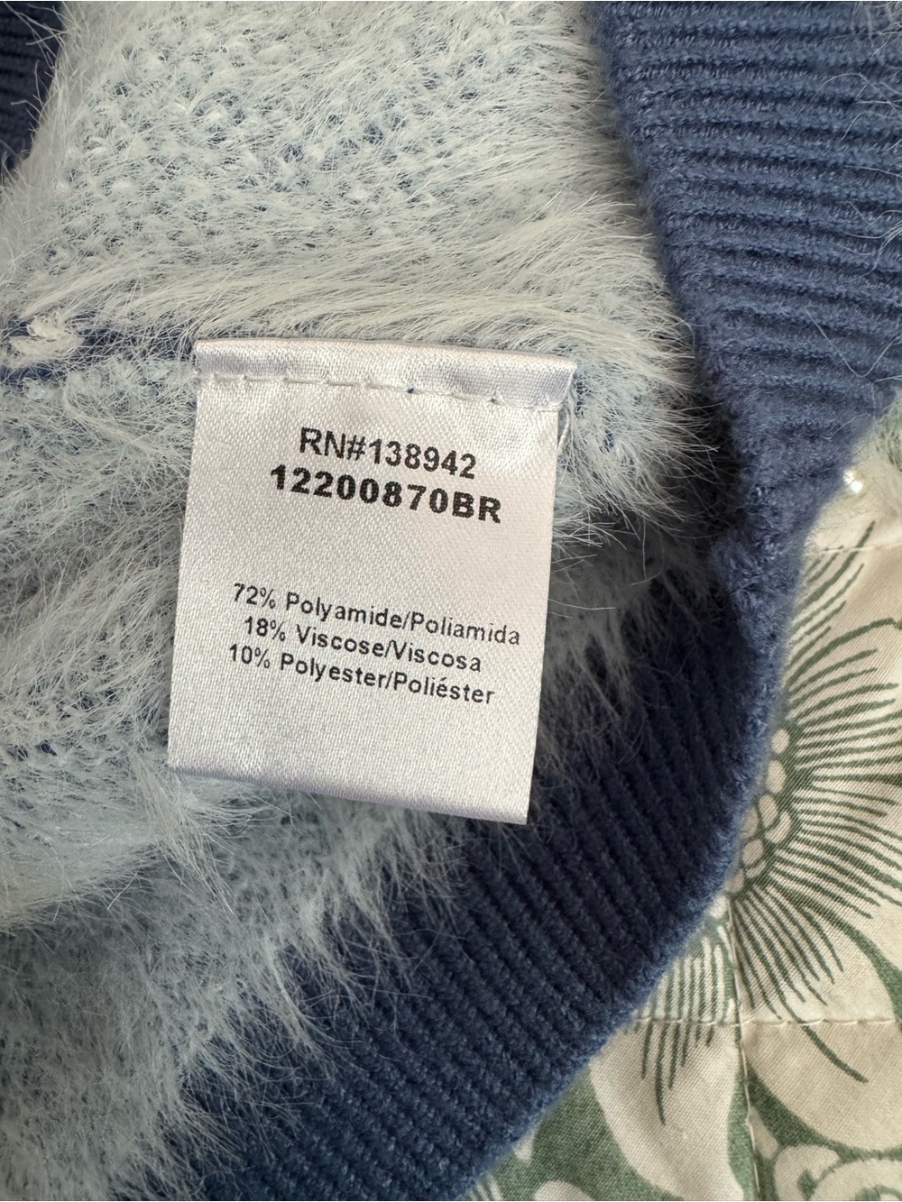 Women's Light Blue Argyle Crewneck Sweater - Soft Knit Pullover With Pearls - Picture 4 of 8